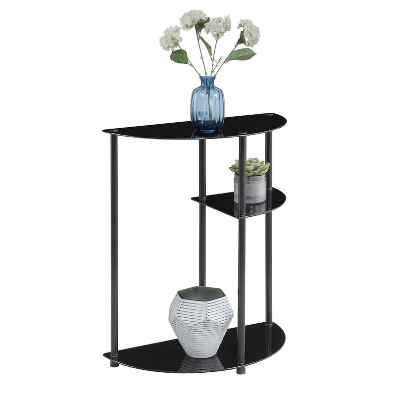 Convenience Concepts Designs2Go Classic Glass 3 Tier Display Entryway Hall Table
