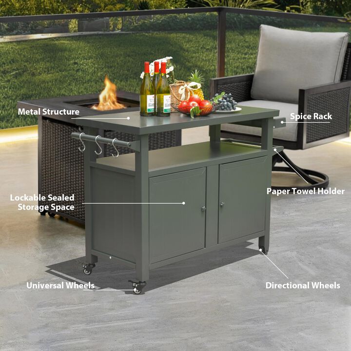 Streamdale Premium Anti-Rust Outdoor Grill Cart with 83 Gallons of Storage