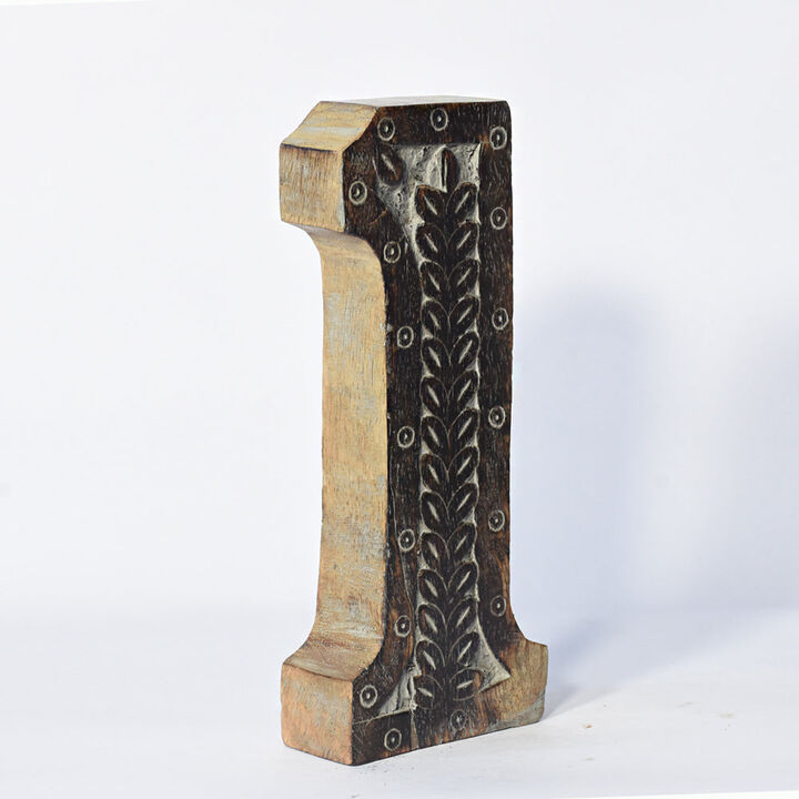 Vintage Gray Handmade Eco-Friendly "1" Numeric Number For Wall Mount & Table Top D�cor