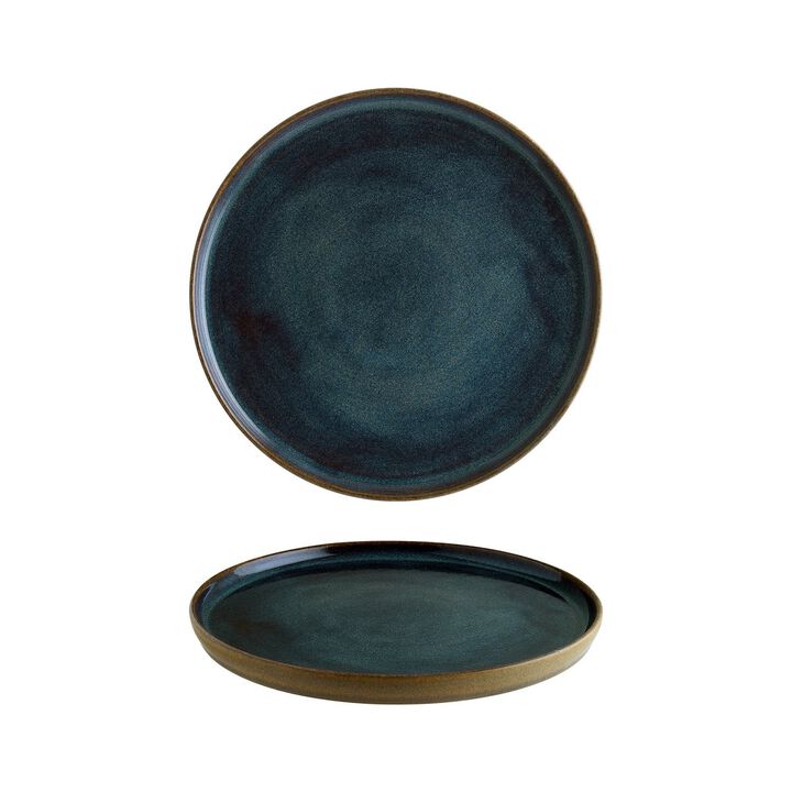 Sphere Ocean dia.11" Round Blue Porcelain Plate
