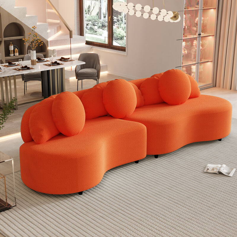 Merax Modern Lamb Velvet Sofa Couch for Living Room