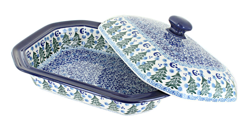 Blue Rose Polish Pottery Maria Medium Covered Baker