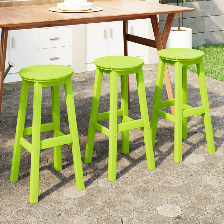 WestinTrends 29" HDPE Outdoor Patio Round Bar Stool Set of 3
