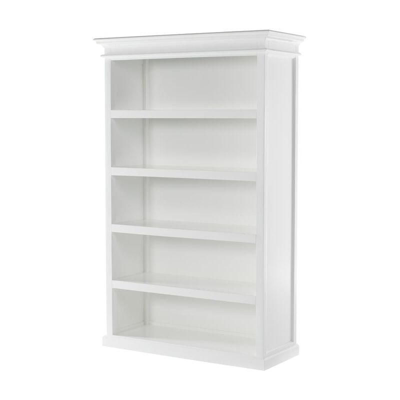 Belen Kox Classic White Bookcase with 5 Shelves - The Versatile Display Piece, Belen Kox