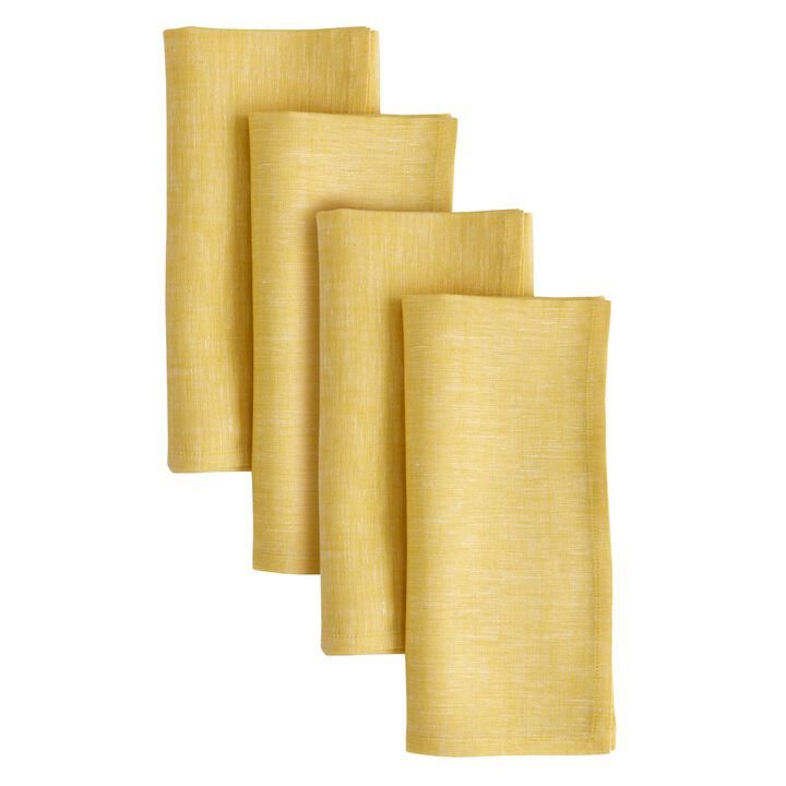 Solino Home 100% Pure Linen Dinner Napkins 20 x 20 Inch Set of 4 | Athena