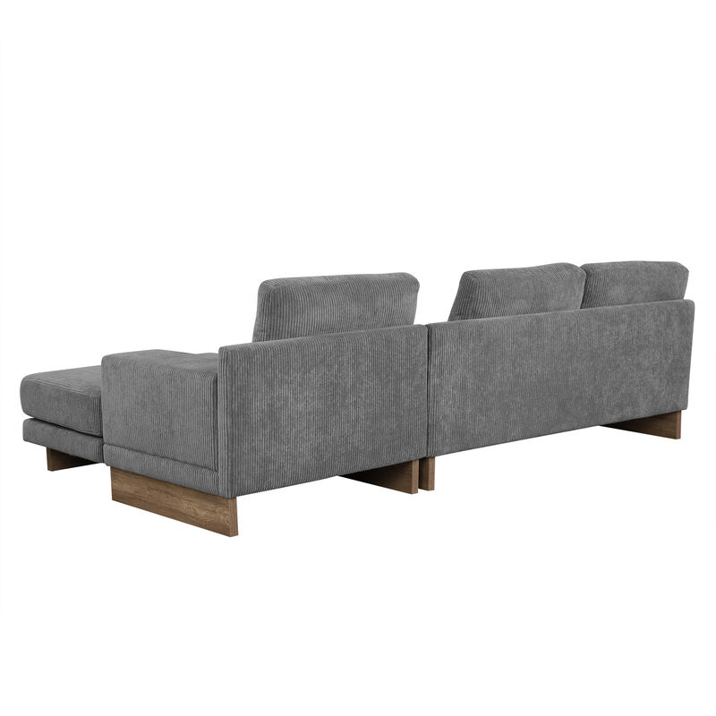 Merax L-shaped Sofa Sectional Sofa with Two USB Ports