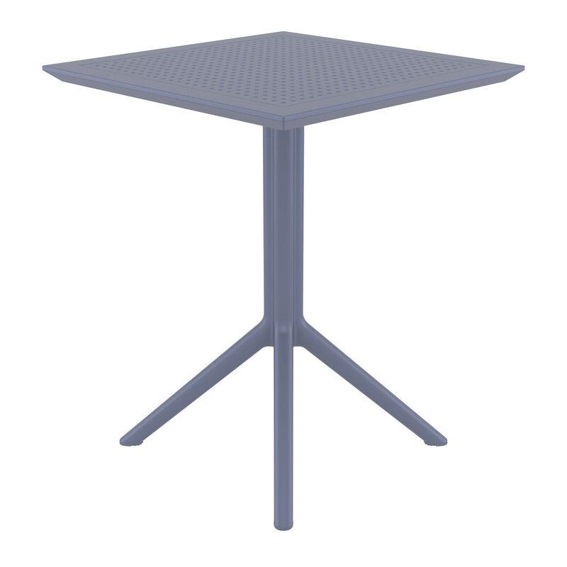29.5" Black Folding Square Outdoor Patio Dining Table