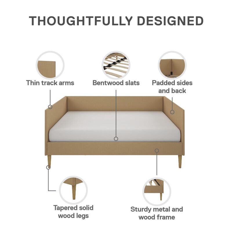 Atwater Living Francis Mid Century Daybed, Full, Tan Linen