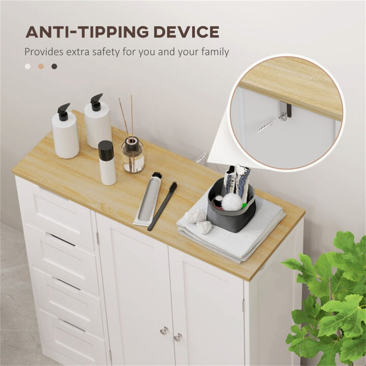Versatile Kitchen or Bathroom Cabinet with Storage Shelves and Doors