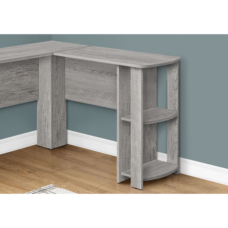Monarch Specialties I 7720 Computer Desk, Home Office, Corner, Storage Shelves, 48"L, L Shape, Work, Laptop, Laminate, Grey, Contemporary, Modern