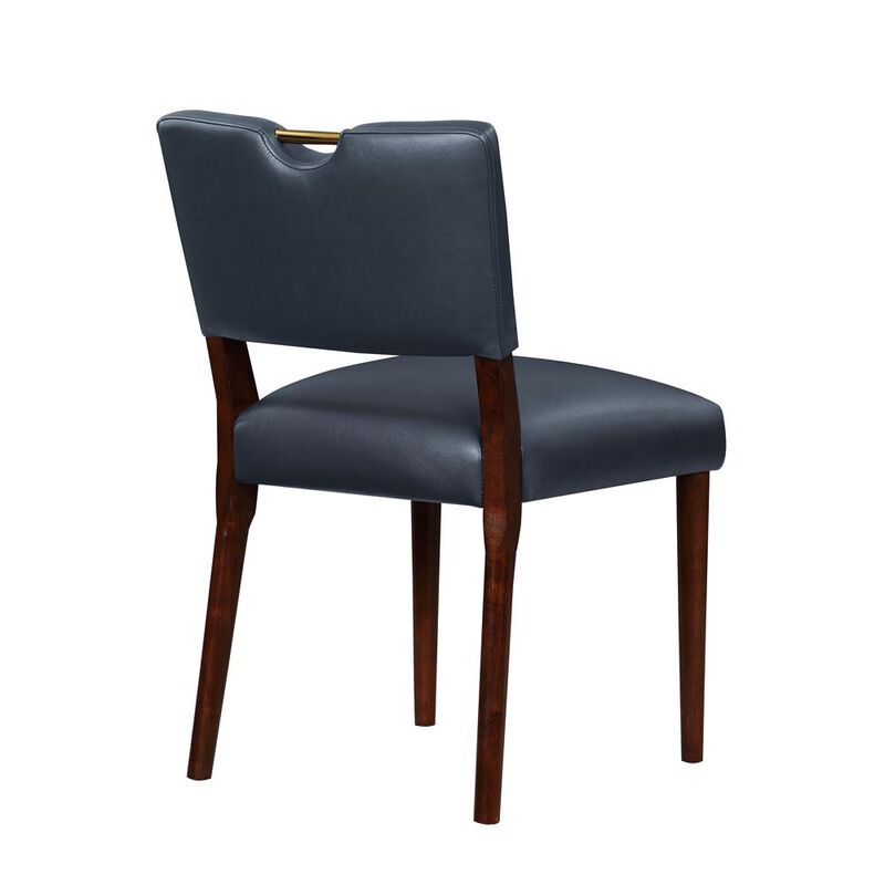 Bonito Midnight Blue Faux Leather Dining Chair - Set of 2