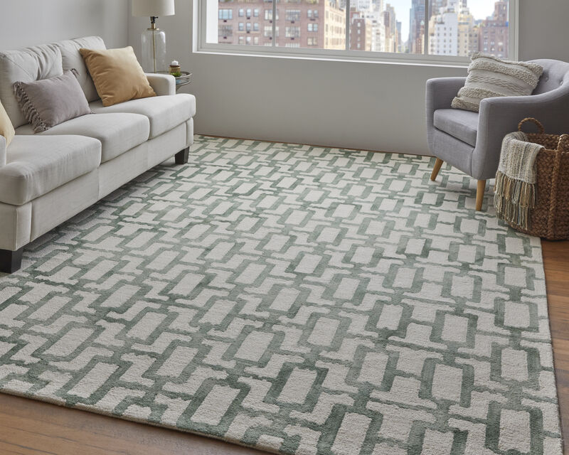 Lorrain 8919F Ivory/Green 3'6" x 5'6" Rug
