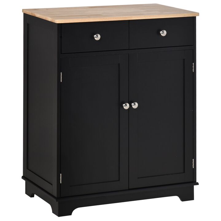 Black Dining Storage: 2-Door Sideboard Buffet Cabinet with Drawers