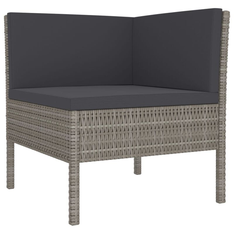 vidaXL 2 Piece Garden Lounge Set with Cushions Poly Rattan Gray