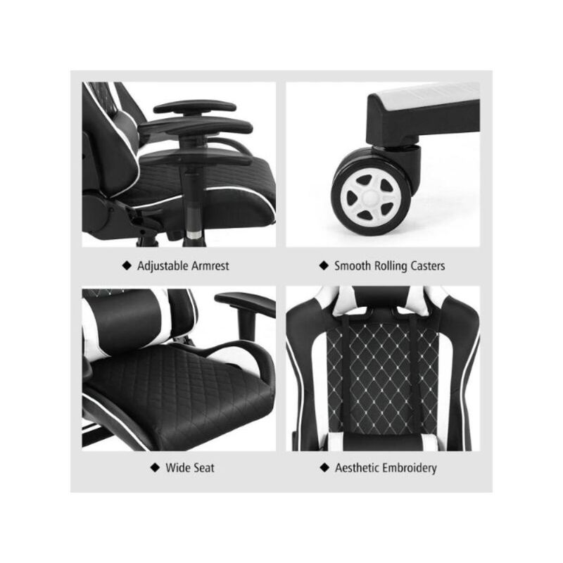 Hivvago Massage Gaming Chair with Lumbar Support and Headrest