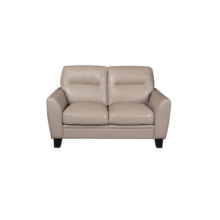 Porter Designs Matera Top Quality Leather Loveseat, Cream