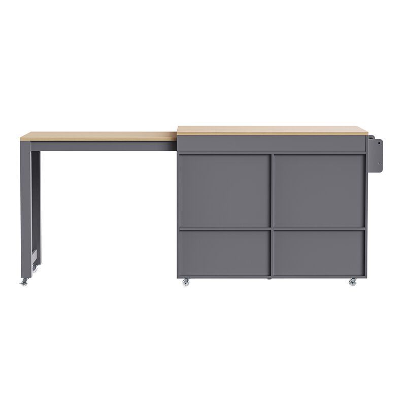 Merax Rolling Kitchen Island on Wheels with Spice Rack