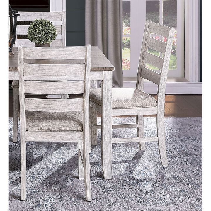 Ish And Brown Finish Casual Dining Room Furniture 5 Piece Dining Set Rectangular Wooden