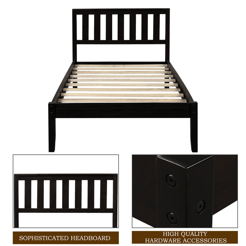 Merax Wood Platform Bed with Headboard