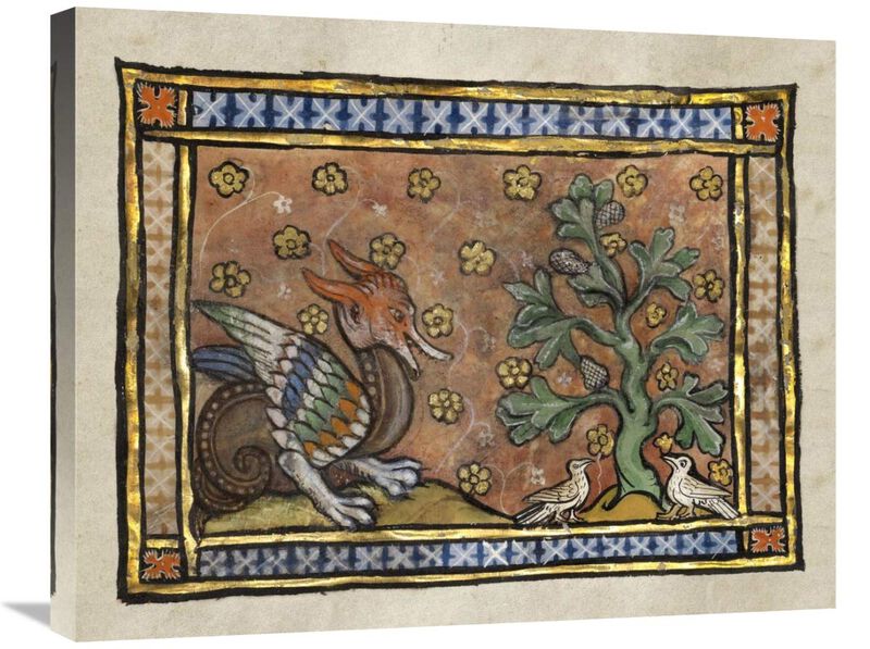A Dragon Charging Two Doves (detail)-Canvas Art-28x22