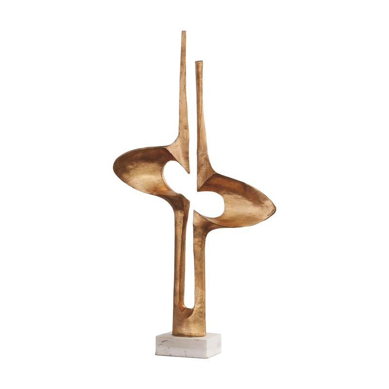 Brother and Sister Sculpture- Gold