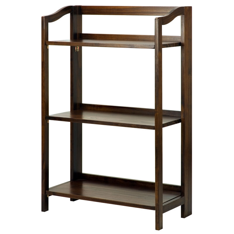 Casual Home Stratford 3-Shelf Folding Bookcase-Warm Brown