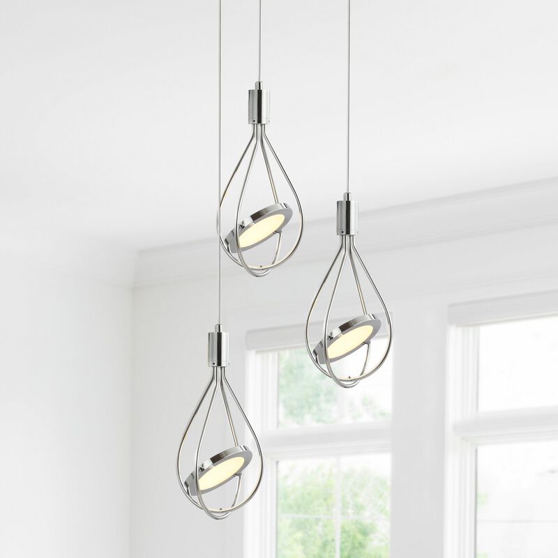 Orion 11.5" Adjustable Modern Integrated 3-Light Cluster LED Metal Pendant