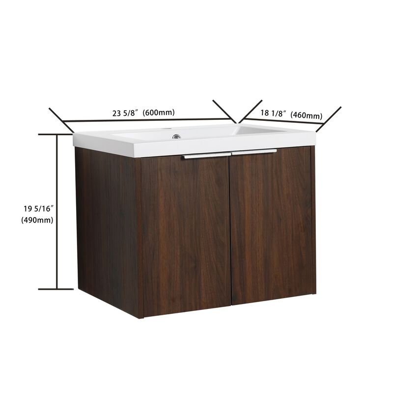 24" Bathroom Cabinet with Sink & Soft Close Doors