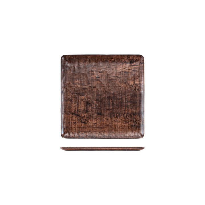 Turgla Composite 10.25" x 10.25" Square Brown Composite Plate (Set of 2)