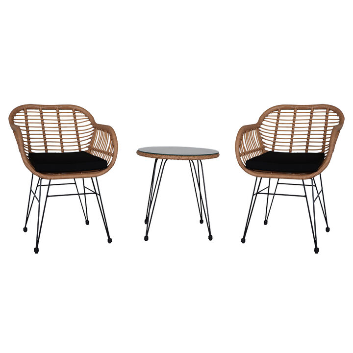 3-Piece Patio Conversation Set – Outdoor Sofa & Chairs with Cushions for Garden & Deck