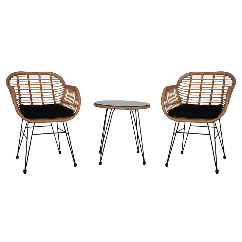 3-Piece Patio Conversation Set – Outdoor Sofa & Chairs with Cushions for Garden & Deck