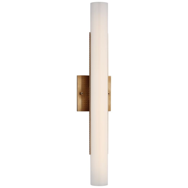 Precision 21" Bath Light in Antique-Burnished Brass with White Glass