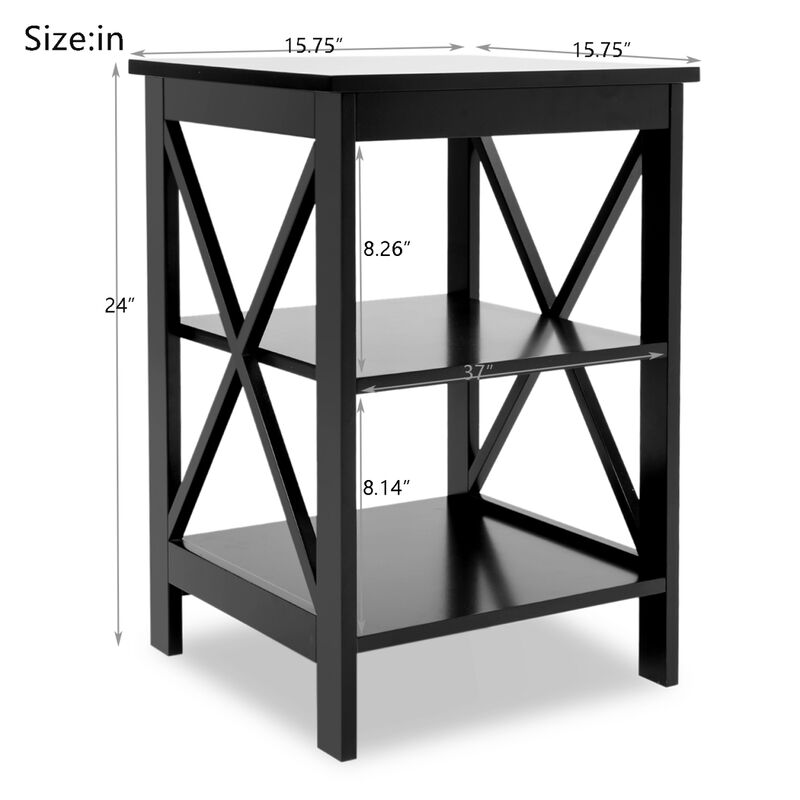 Oxford Small Side Table Black-MDF Material Legs