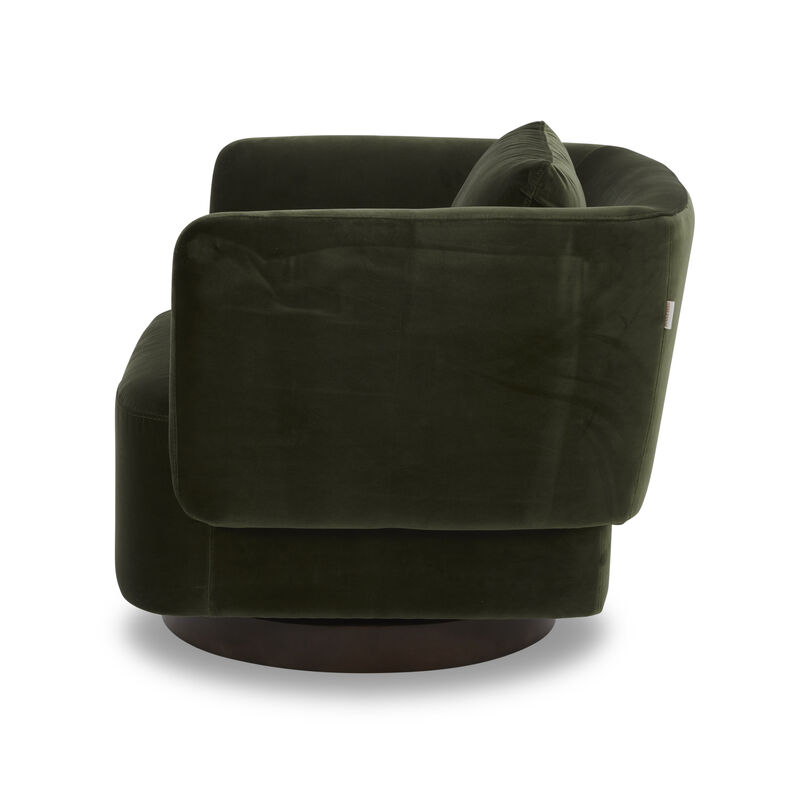 Velvet Swivel Chair - Falkirk Military Green