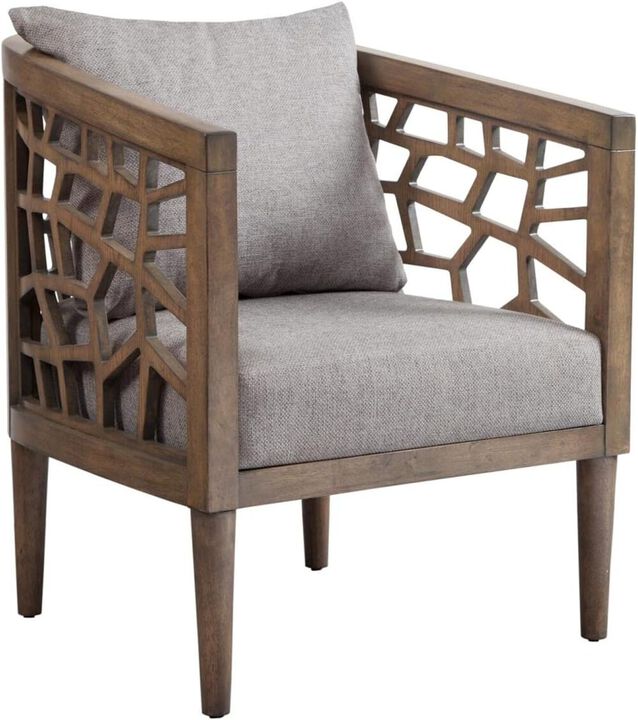 Belen Kox Cracked Ice Pattern Accent Chair in Light Grey , Belen Kox