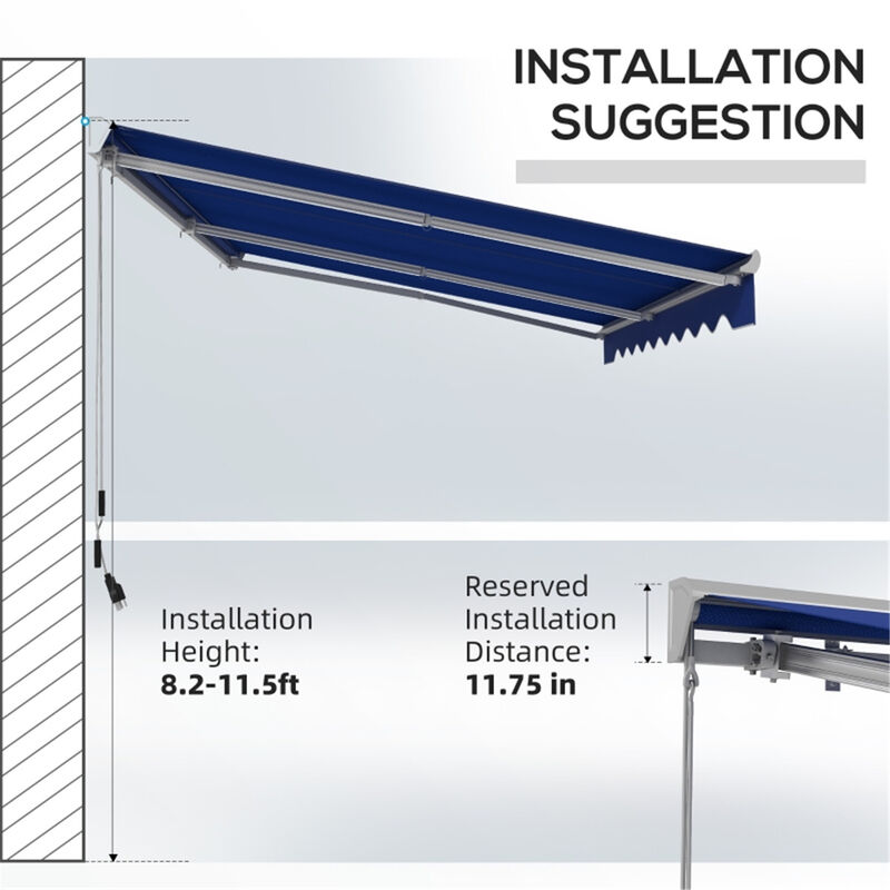 Remote-Controlled Retractable Patio Awning, Weather-Resistant Motorized Canopy