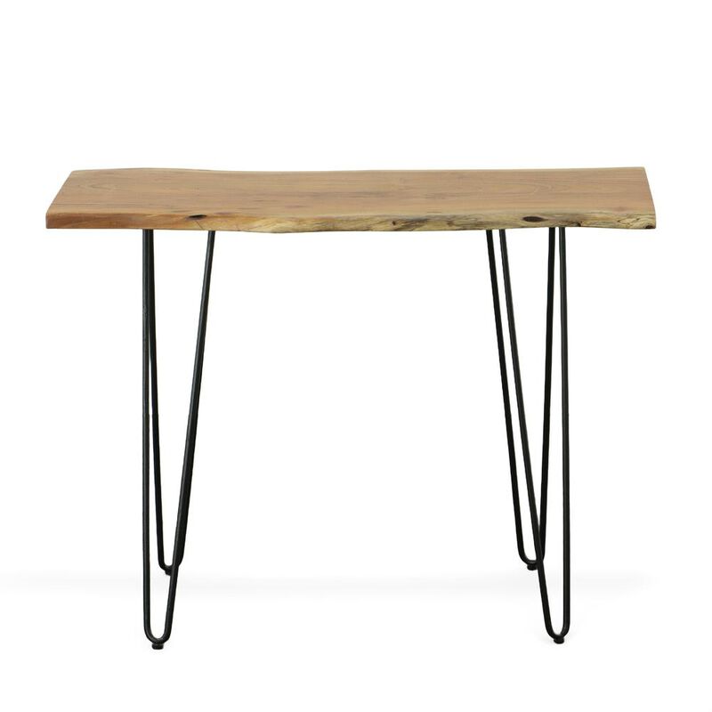 Carolina Living Seti Live Edge Console Table - Natural Top - Black Base