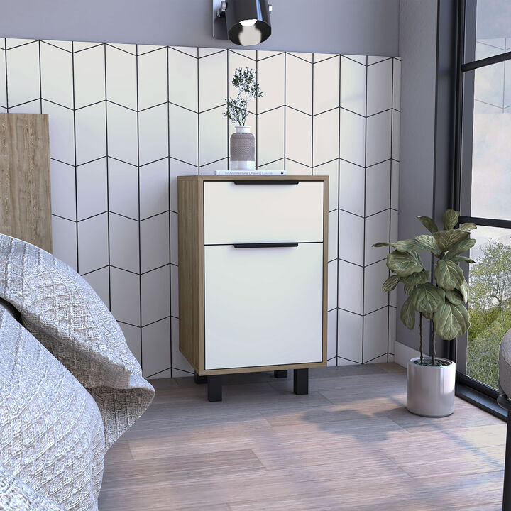 Streamdale Kaia Z Nightstand with Drawer, Cabinet, and Superior Top