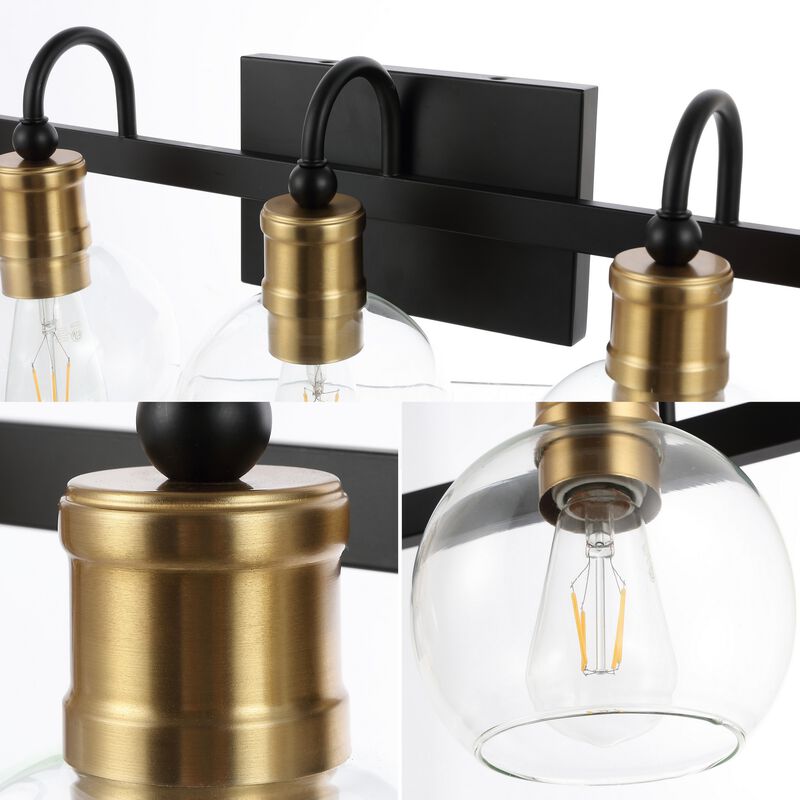 Marais Iron/Glass Rustic Vintage LED Vanity Light
