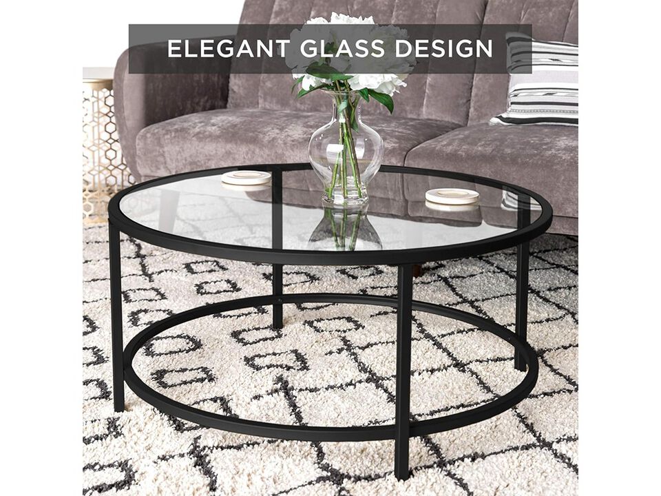 Best Choice Products Modern Round Tempered Glass Accent Side Coffee Table
