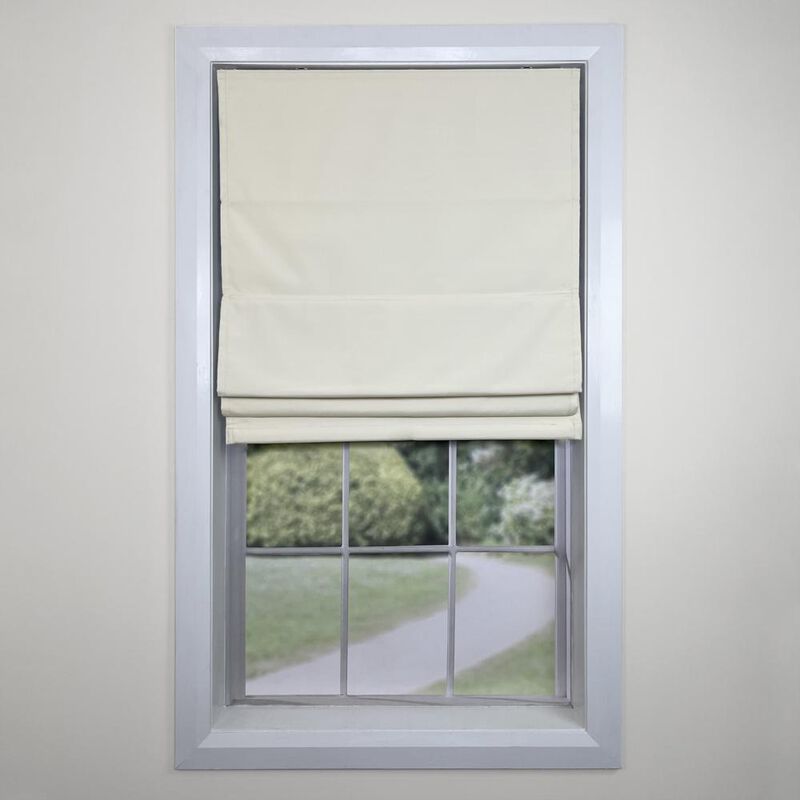 Versailles Augustus Cordless Roman Blackout Shades For Windows Insides/Outside Mount 38" x 63" Ivory
