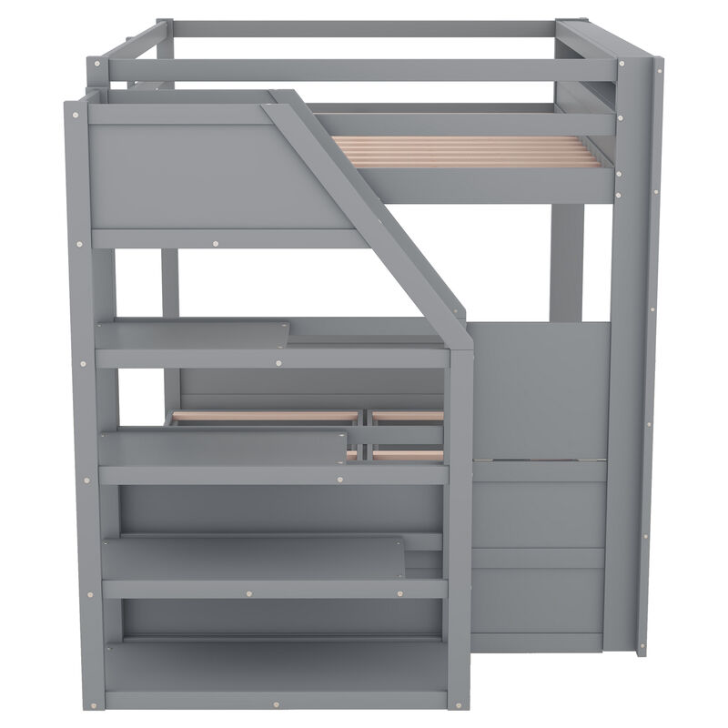 Merax Convertible Bunk Bed with Storage Staircase