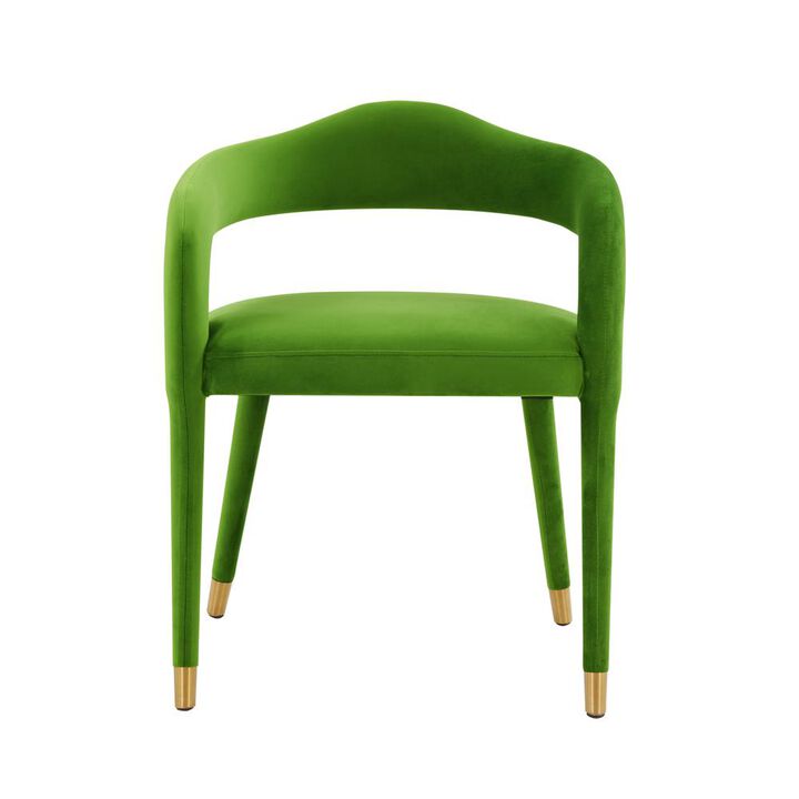 Belen Kox Green Velvet Dining Chair with Gold Tipped Legs, Belen Kox