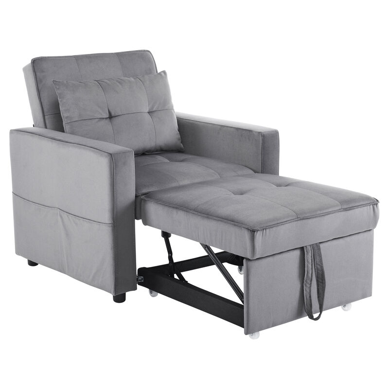 Merax Convertible Sleeper Sofa Chair Bed with Pillow & Pocket