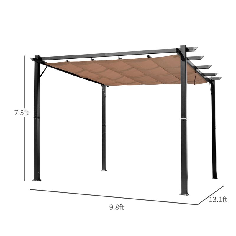 Charcoal Outdoor Cover: 10x13 ft Aluminum Patio Pergola with Canopy