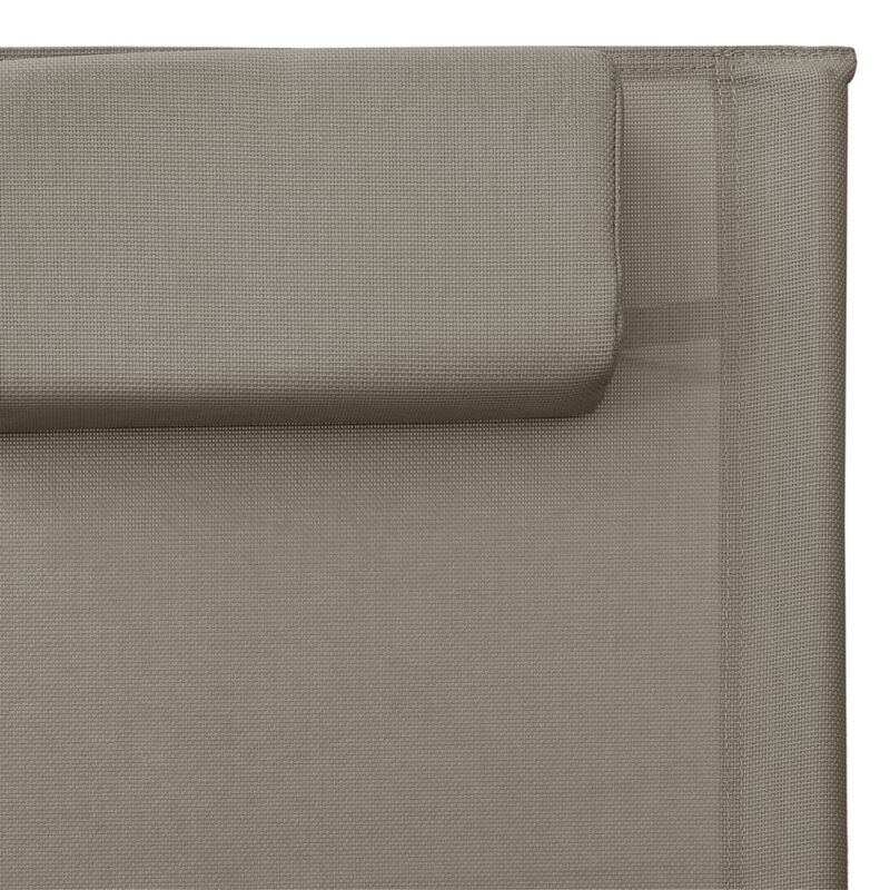 vidaXL Sun Lounger Textilene Taupe and Gray