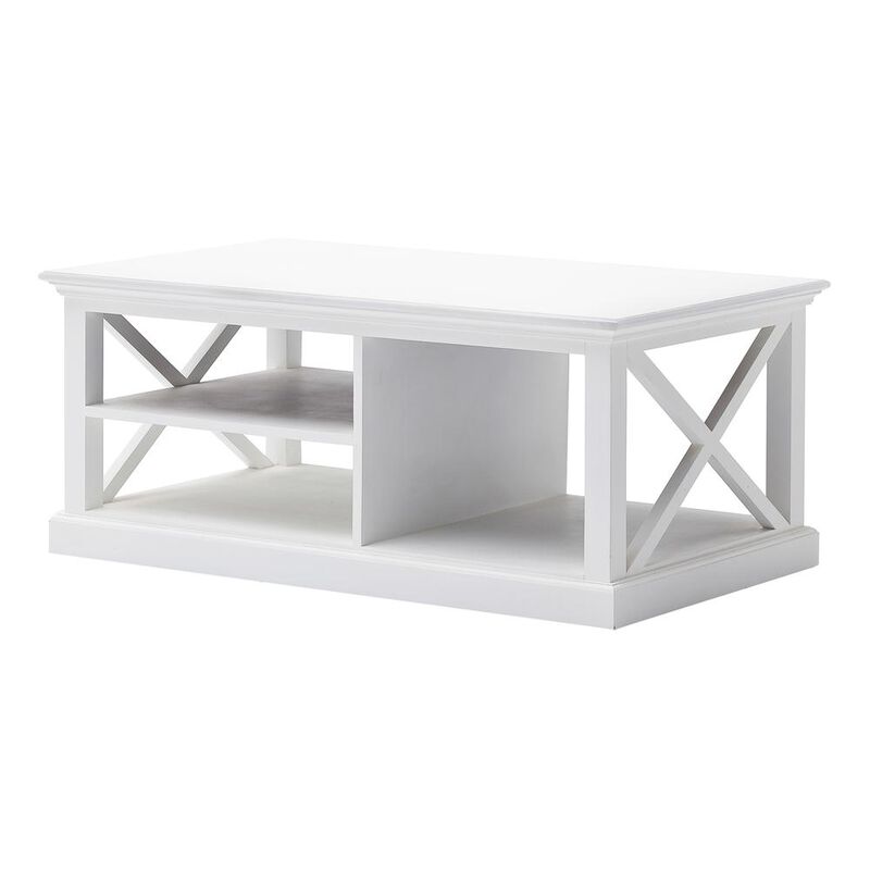 Belen Kox Classic White Low Profile Coffee Table, Belen Kox