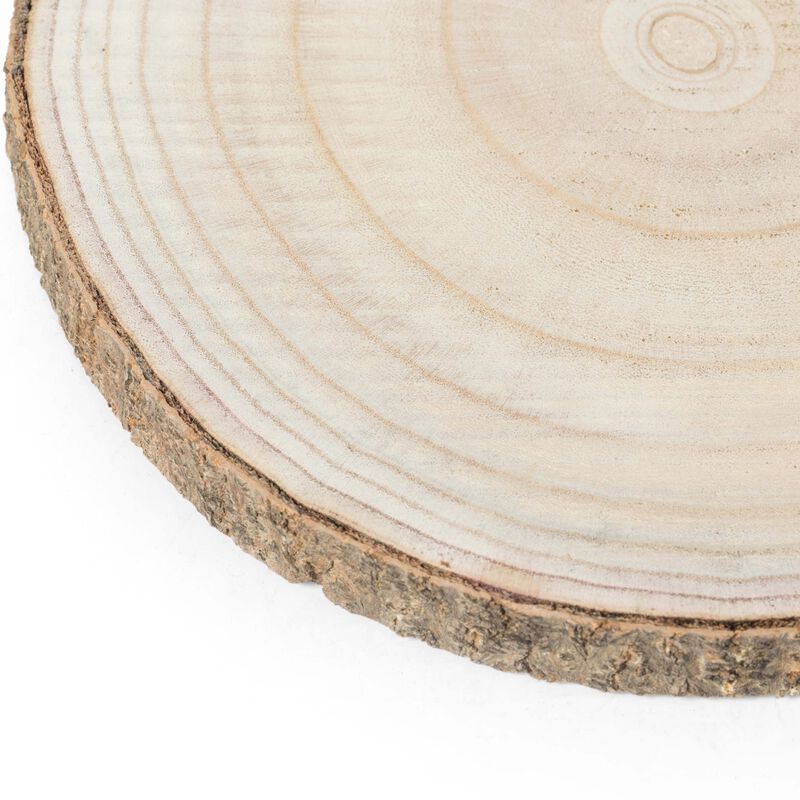 Barky Natural Wood Slabs Rustic Ornament Slice Tray Table Charger 16" set of 4