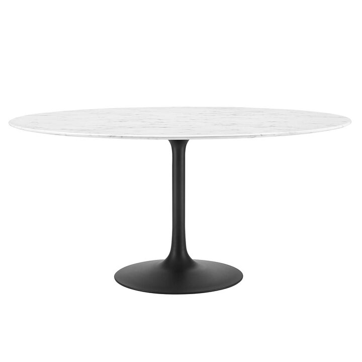 Modway - Lippa 60" Round Artificial Marble Dining Table Black White