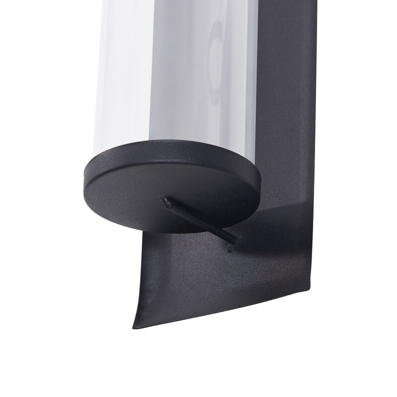 Metal Pillar Candle Sconces with Glass Inserts A Wrought Iron Rectangle Wall Accent (Set of 2)